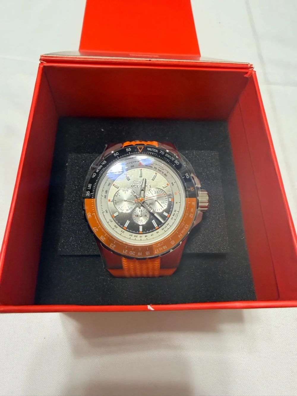 Invicta Men's Orange and Silver Chronograph Sport Watch